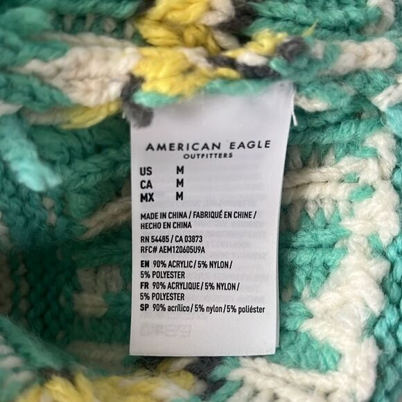 NWOT American Eagle AE Size M Oversized Fairisle Chunky Mock Neck Sweater - Picture 10 of 10